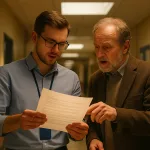 обсуждение документа в учебном коридоре