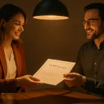 передача сертификата при тёплом освещении
